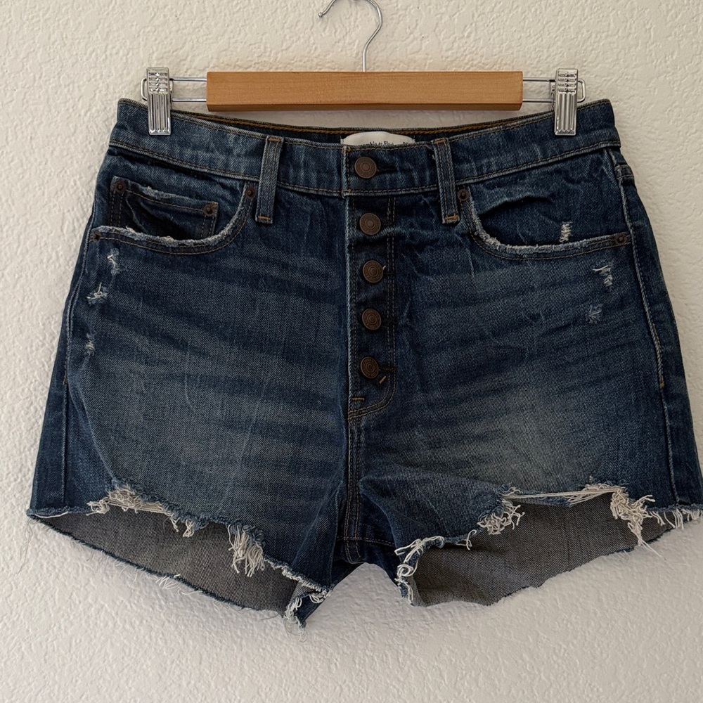 Abercrombie & Fitch Dark Blue Jean Shorts
